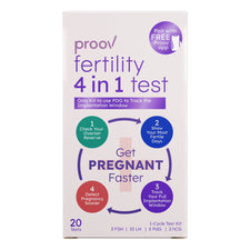 Sexual Health Test Kit Proov 4 in 1 Follice Stimulating Hormone (FSH) / PdG / E1G / LH-beta 20 Tests per Kit