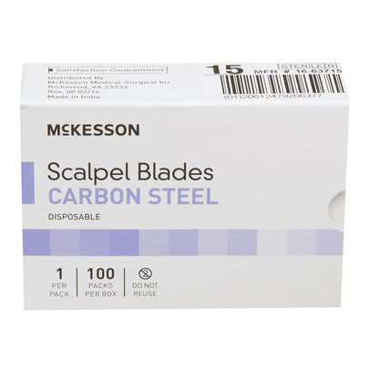 McKesson Carbon Steel Surgical Blade, Knife Edge, Size 15