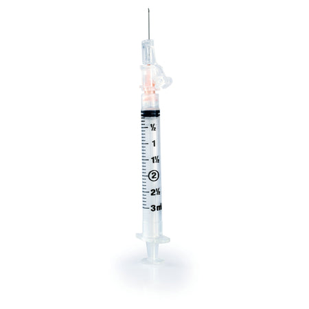 McKesson 306612 Prevent SG Safety Hypodermic Syringe with Needle, 25 Gauge, 5/8 Inch