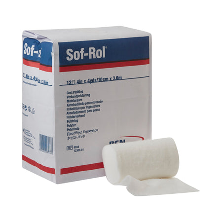 BSN 9034 Sof-Rol White Rayon Undercast Cast Padding, 4 Inch x 4 Yard