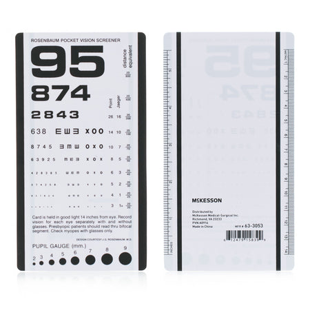 McKesson 63-3053 Eye Test Chart, 3-1/2 x 6-1/2 Inch