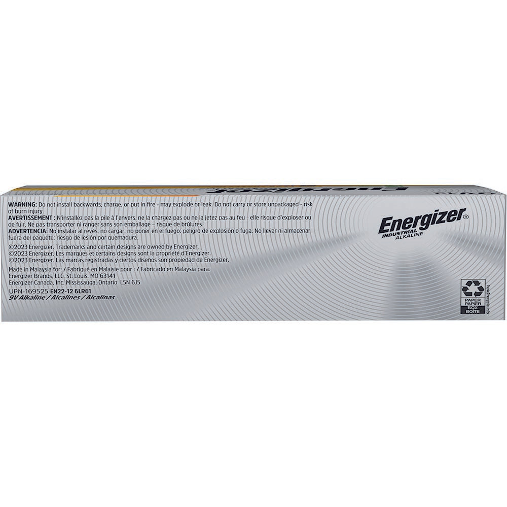 Energizer® Industrial® Alkaline Battery, 9V