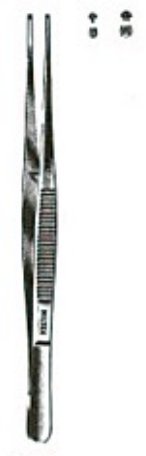 Tissue Forceps Miltex® Semken 5 Inch Length OR / Surgical Grade German Stainless Steel NonSterile NonLocking Thumb Handle Straight 2 X 3 Teeth