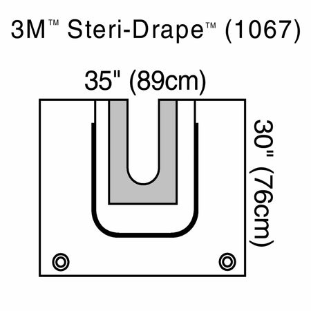 3M 1067 Steri-Drape Sterile U-Pouch Orthopedic Drape, 35 x 30 Inch