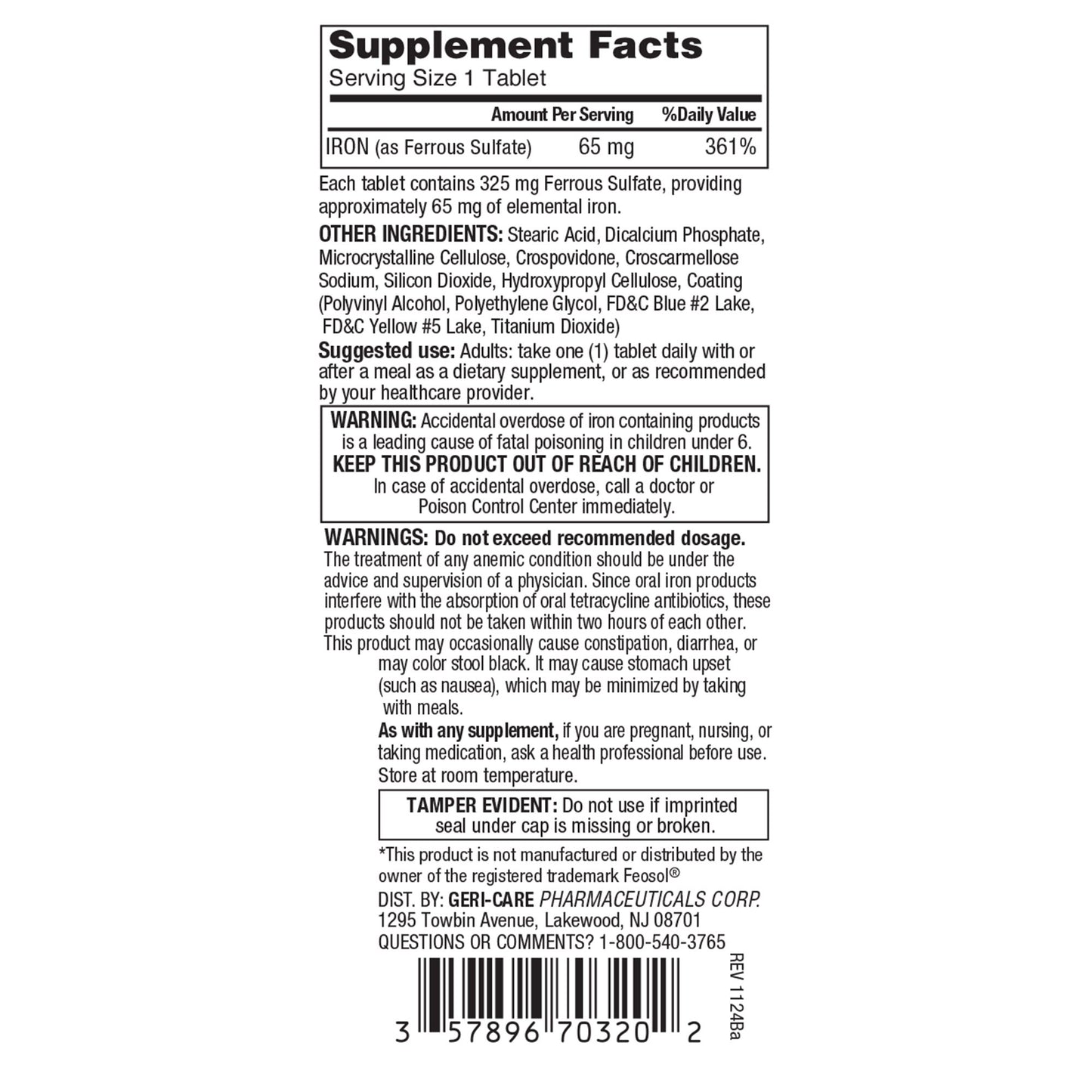 Geri-Care® Iron Mineral Supplement