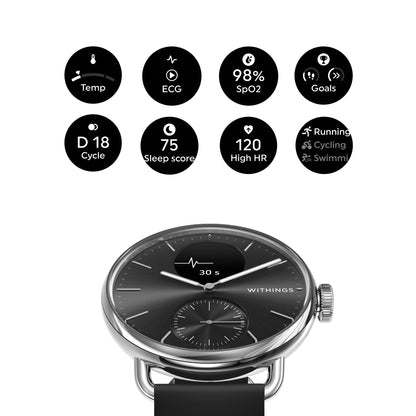 Withings ScanWatch 2 Smart Watch, 38mm, Black