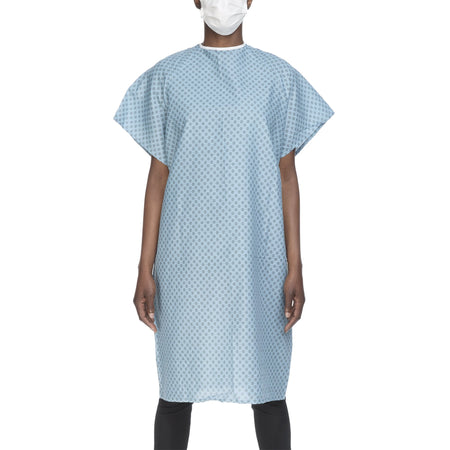 Lew Jan Textile V61-0100PT Reusable Patient Exam Gown, One Size Fits Most, Blue