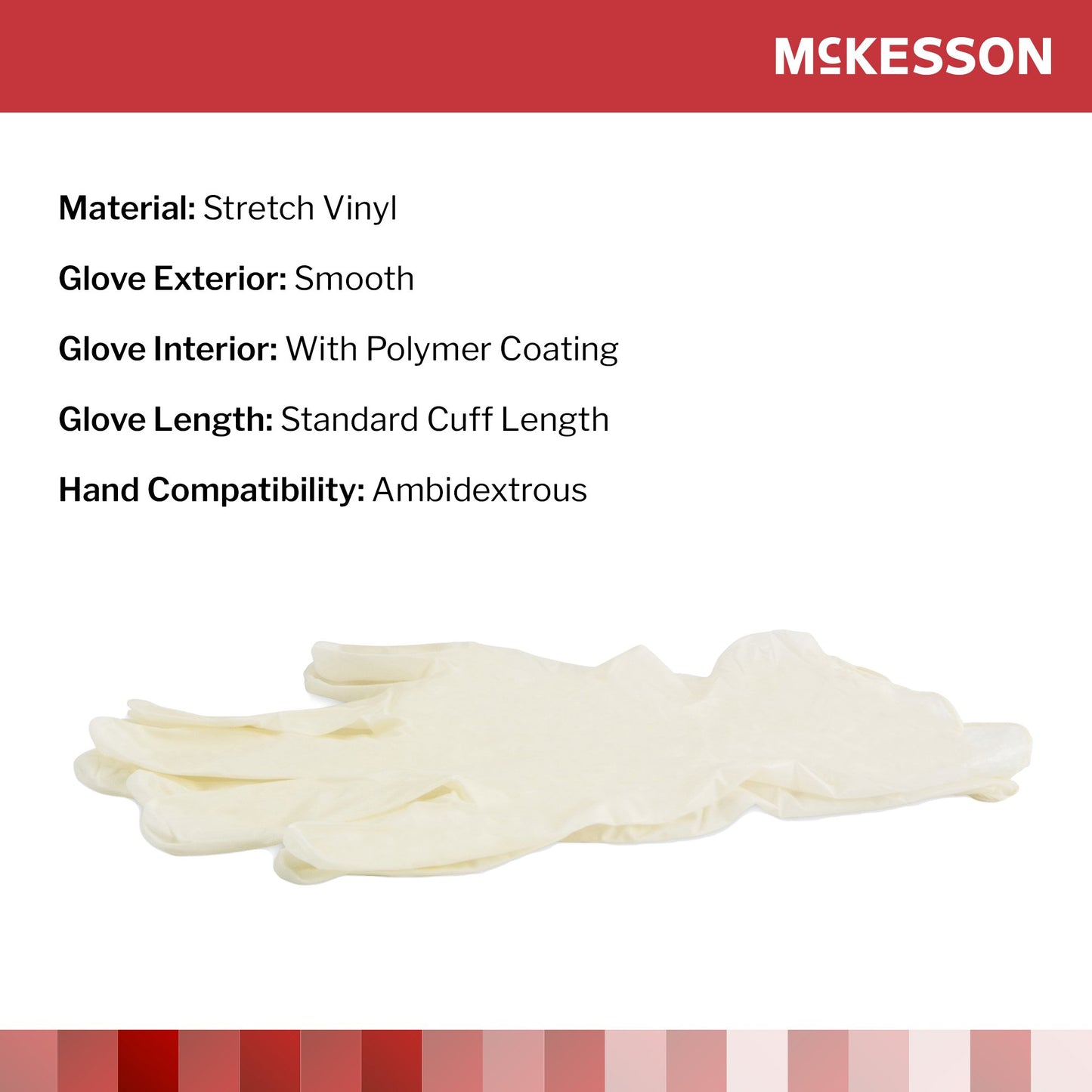 McKesson Stretch Vinyl Exam Glove, Extra Large, Ivory