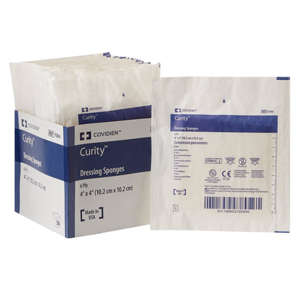 Cardinal 7084 Curity Sterile Nonwoven Sponge, 4 x 4 Inch, 6-Ply