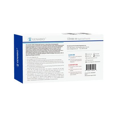 Genabio® COVID-19 at Home Rapid Self-Test Kit, Five Tests per Pack