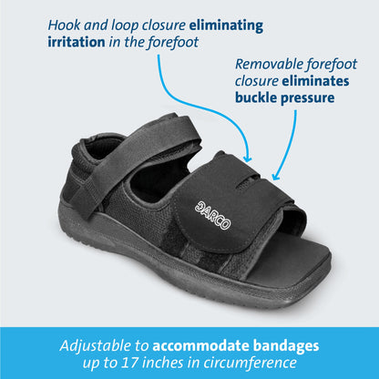 Darco International MedSurg Post-Op Shoe, Male, Size X-Large, Black