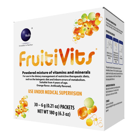 Vitaflo USA LLC 1160123 FruitiVits Powder Vitamins & Minerals for Restrictive Therapeutic Diets, Orange