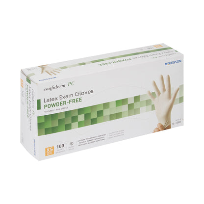 McKesson Confiderm® Latex Exam Glove, Extra Small, Ivory