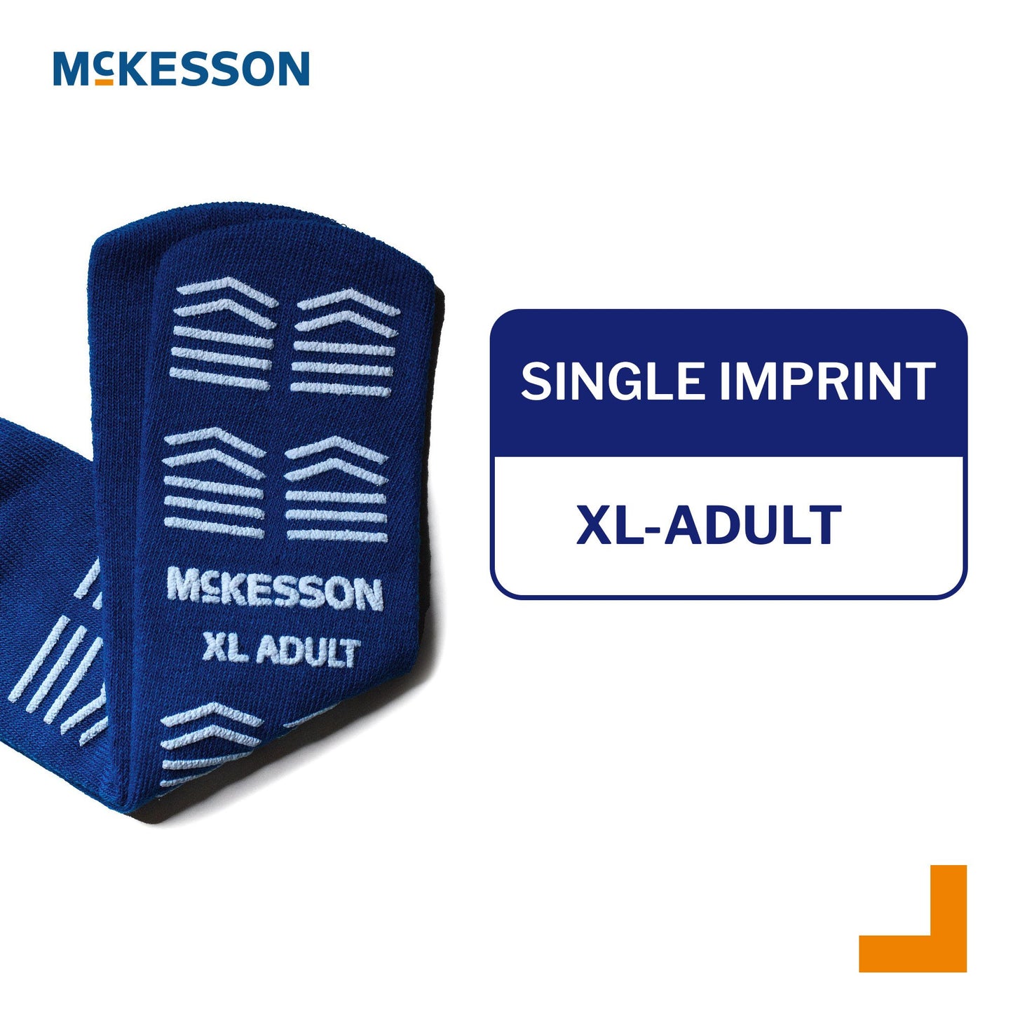 Slipper Socks McKesson Unisex Adult X-Large Double Tread Single Patient Use Royal Blue