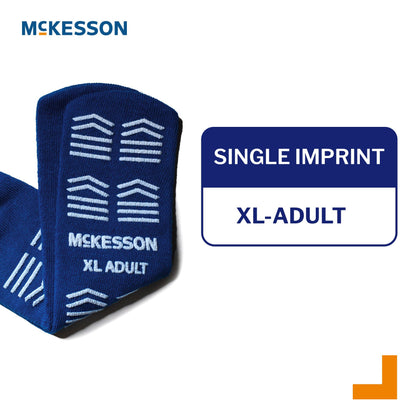 Slipper Socks McKesson Unisex Adult X-Large Double Tread Single Patient Use Royal Blue