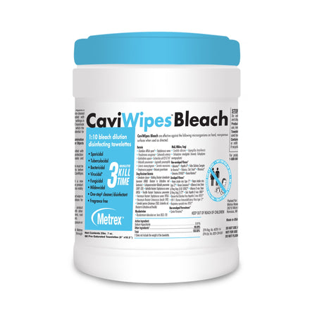 CaviWipes® Bleach Disinfecting Wipes, 6 x 10.5 Inch