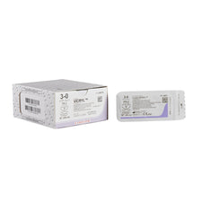 Absorbable Suture with Needle Coated Vicryl™ Polyglactin 910 PS-2 3/8 Circle Precision Reverse Cutting Needle Size 3-0 Braided