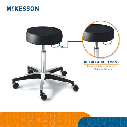 McKesson Round Pneumatic Exam Stool, Black