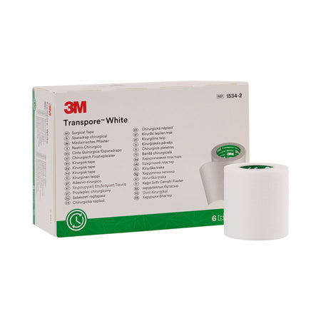 Solventum 1534-2 3M Transpore Plastic Medical Tape, 2 Inch x 10 Yard, White