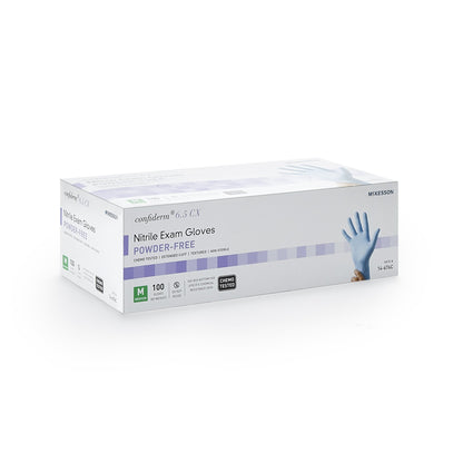 McKesson Confiderm® 6.5CX Nitrile Extended Cuff Length Exam Glove, Medium, Blue