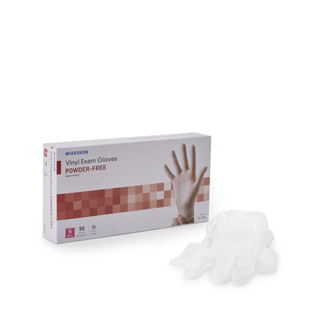 McKesson 14-164 Confiderm Vinyl Exam Glove, Small, Clear