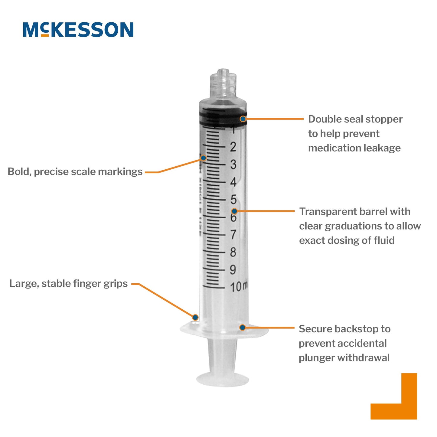General Purpose Syringe McKesson 10 mL Luer Lock Tip Without Safety