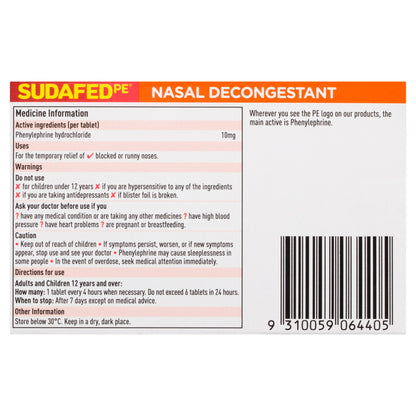 Sudafed PE Nasal Decongestant