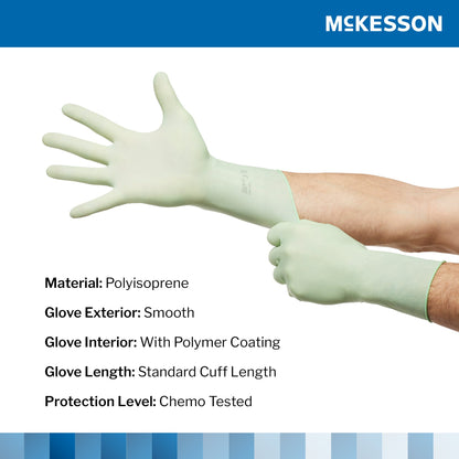 McKesson Perry® Performance Plus Polyisoprene Surgical Glove, Size 7, Green
