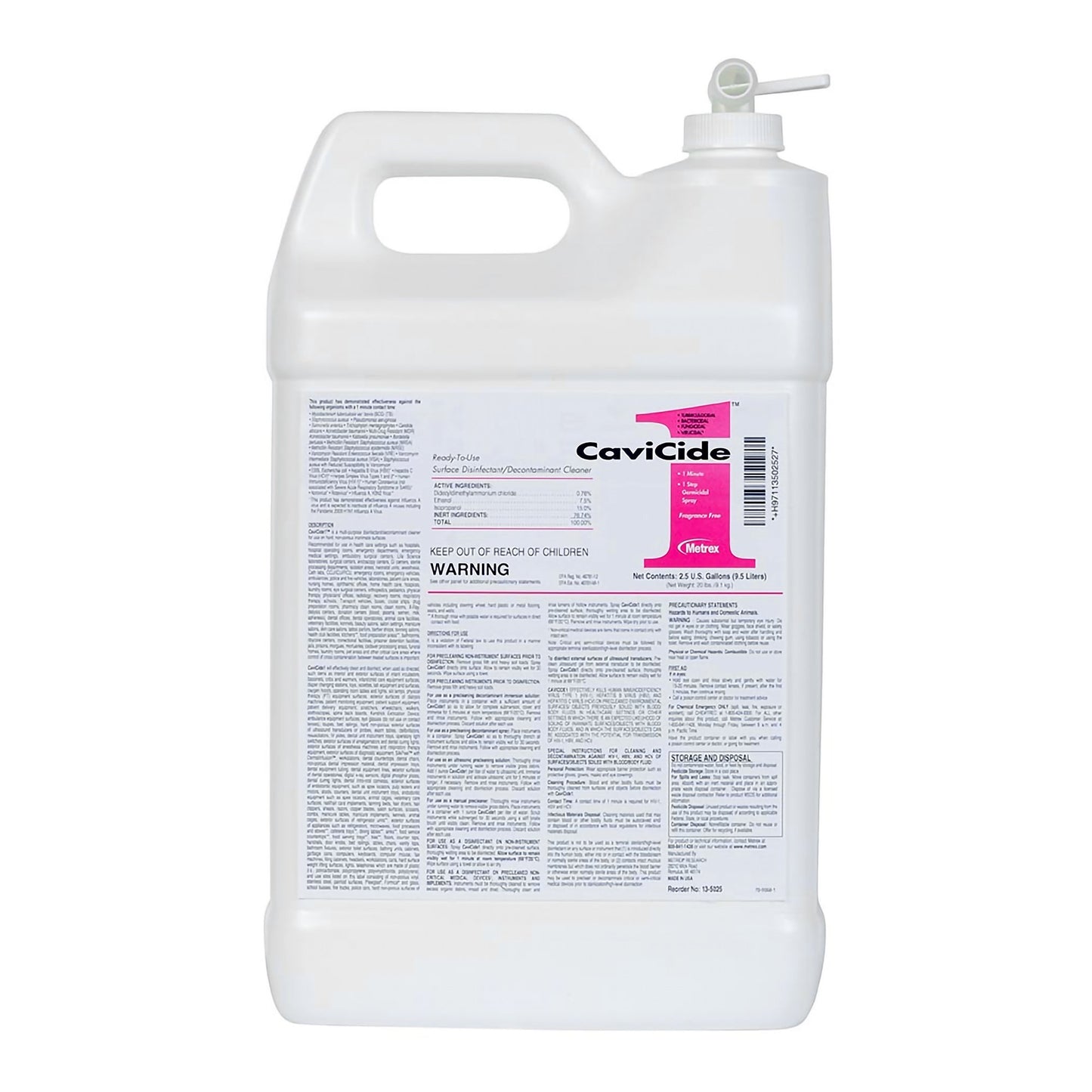Surface Disinfectant Cleaner CaviCide1™ Alcohol Based Manual Pour Liquid 2.5 gal. Jug Alcohol Scent NonSterile