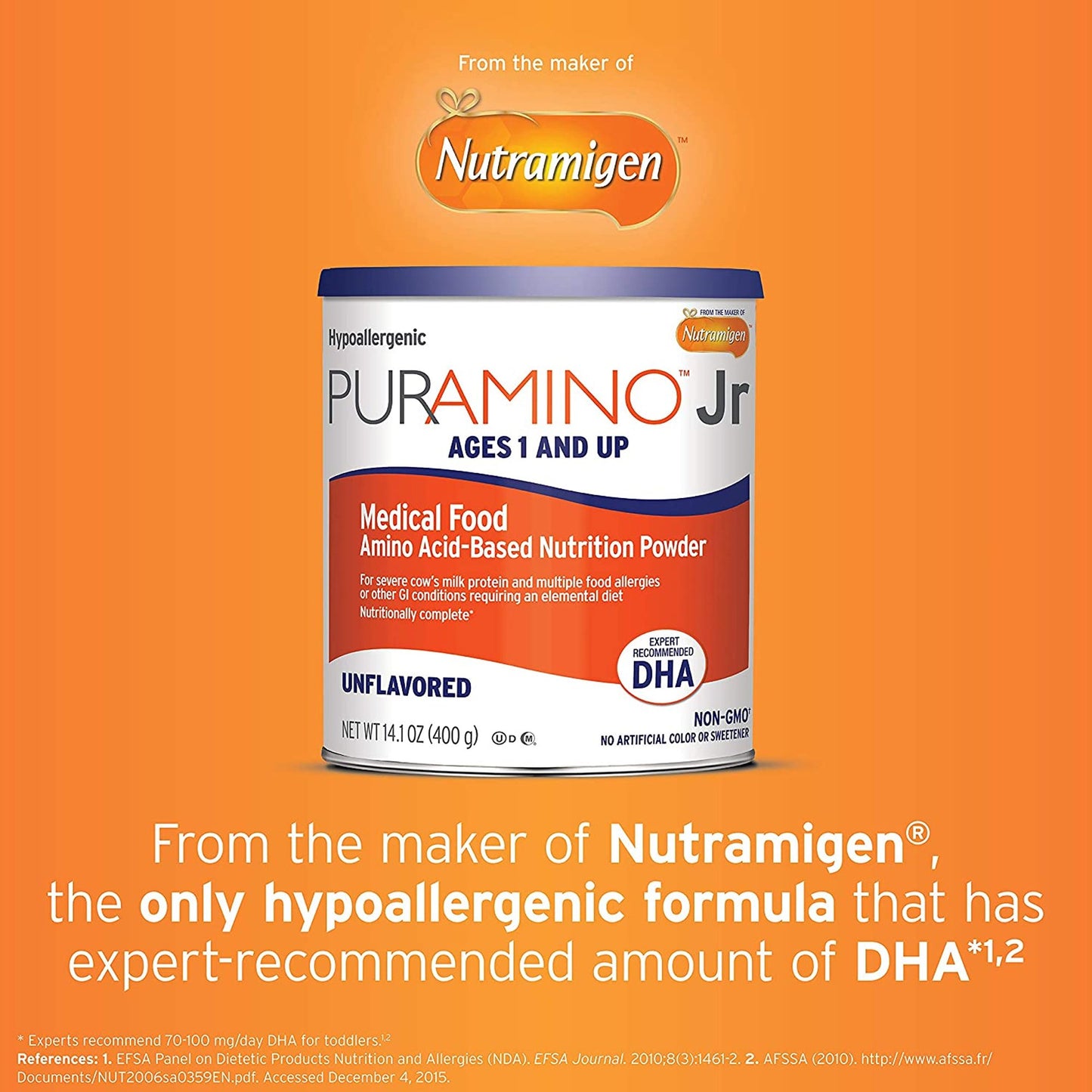 PurAmino Jr Pediatric Hypoallergenic Formula, 14.1 oz Can | Enfamil 178701