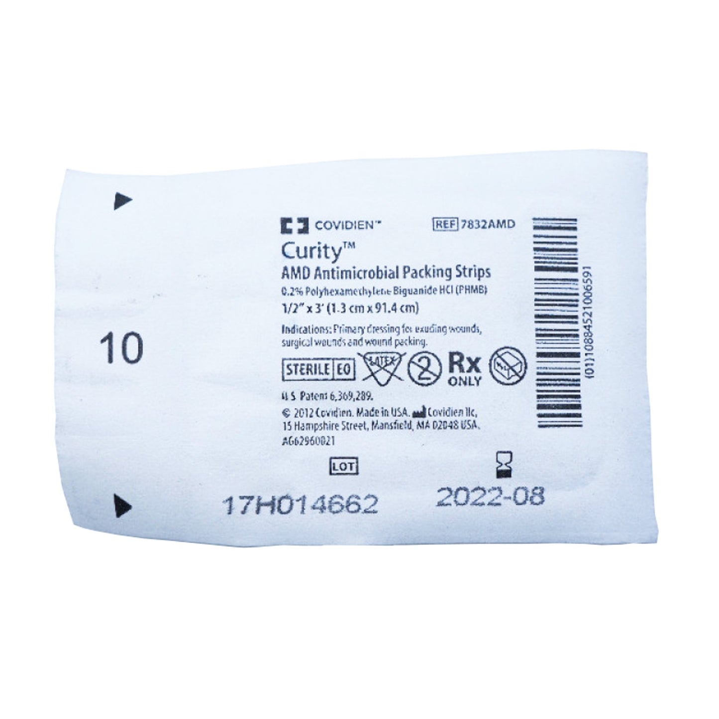 Curity™ AMD™ PHMB Wound Packing Strip, ½ Inch x 1 Yard