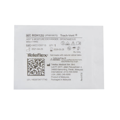 Heat and Moisture Exchanger-Trach Trach-Vent® 32.42 mg H₂O/L @ VT 500 mL 0.59 cm H₂O @ 30 LPM