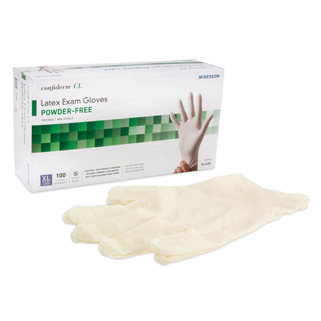McKesson 14-430 Confiderm CL Latex Exam Glove, Extra Large, Ivory