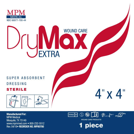 MPM Medical MP00700 DryMax Extra Super Absorbent Dressing, 4 x 4 Inch