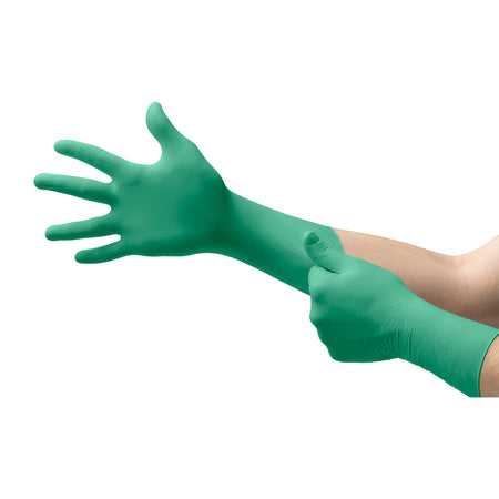 Microflex 114097 TouchNTuff 92-605 Nitrile Chemical Protection Glove, Medium, Green