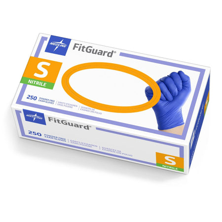 Medline FG2501 FitGuard Nitrile Exam Glove, Small, Dark Blue