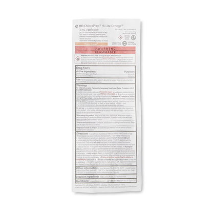 Skin Prep Solution ChloraPrep™ Hi-Lite Orange™ 3 mL Foam Applicator 2% / 70% Strength CHG (Chlorhexidine Gluconate) / Isopropyl Alcohol Sterile