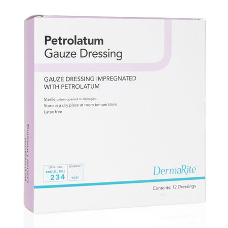 DermaRite 946689 Petrolatum Impregnated Dressing, 1 x 8 Inch