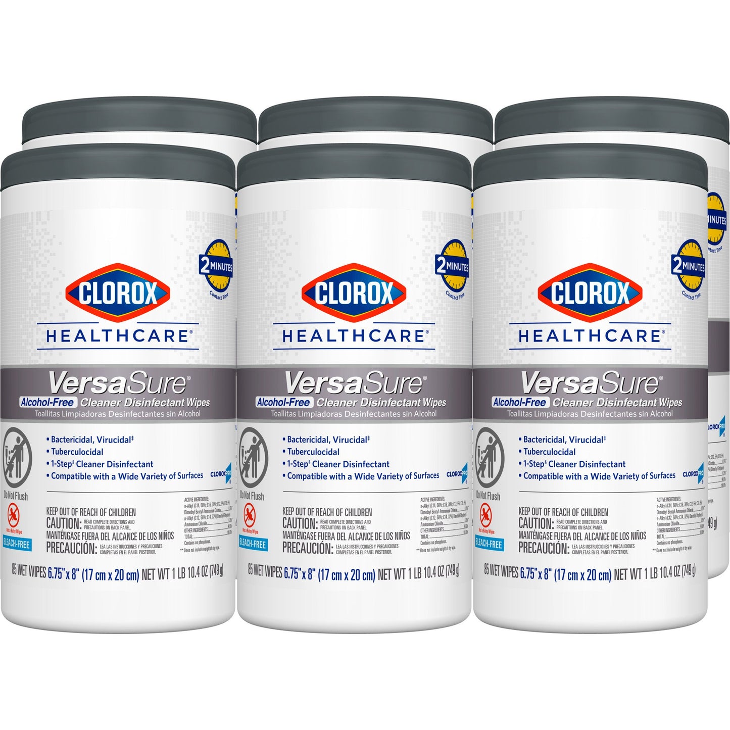 Clorox Healthcare® VersaSure® Cleaner Disinfectant Wipes, Canister