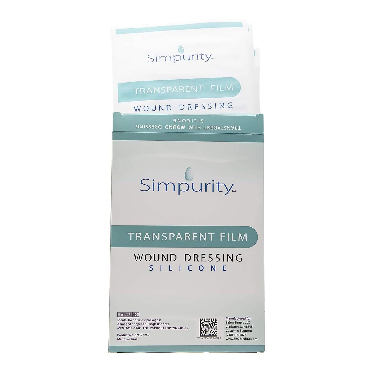 Transparent Film Dressing Simpurity™ 4 X 5 Inch Without Delivery Method Rectangle Sterile