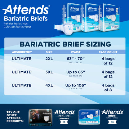 Attends® Bariatric Briefs, 2X-Large