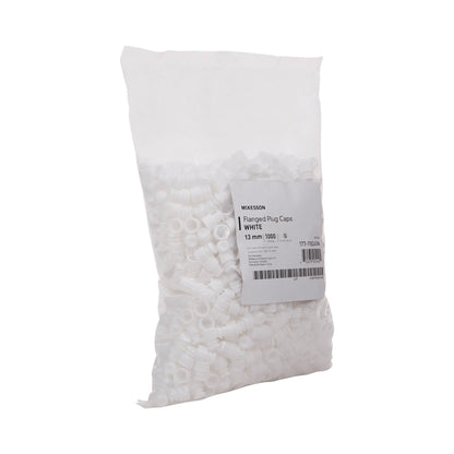 McKesson Tube Closure Flanged Plug Cap White Polyethylene 1000 per Bag