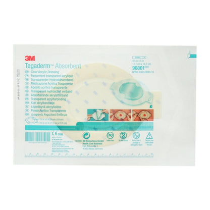 Absorbent Transparent Film Dressing 3M™ Tegaderm™ Absorbent 4-3/8 X 5 Inch Oval Sterile