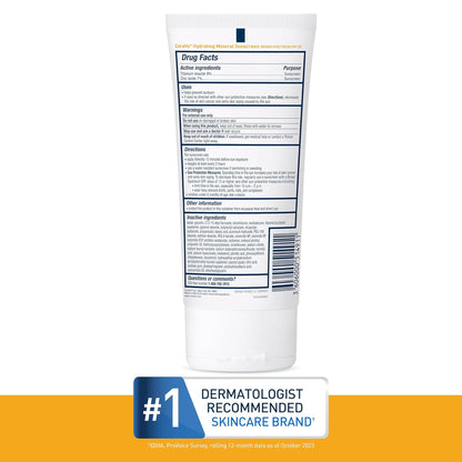 Sunscreen CeraVe® Hydrating Mineral Sunscreen SPF 50 Lotion 5 oz. Tube