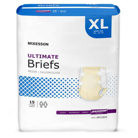 McKesson BR33893 Ultimate Heavy Absorbency Incontinence Brief, Extra Large