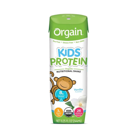 Orgain Inc 1104610 Kids Protein Organic Nutritional Shake, Vanilla, 8.25-ounce carton