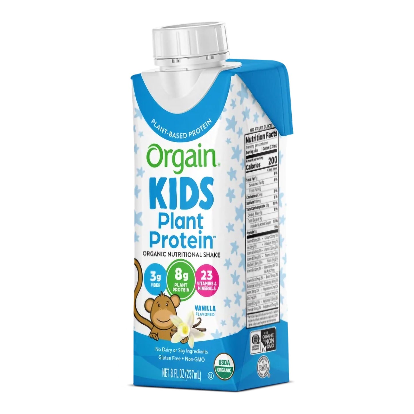Orgain® Kids Plant Protein™ Organic Nutritional Shake, Vanilla, 8-ounce carton