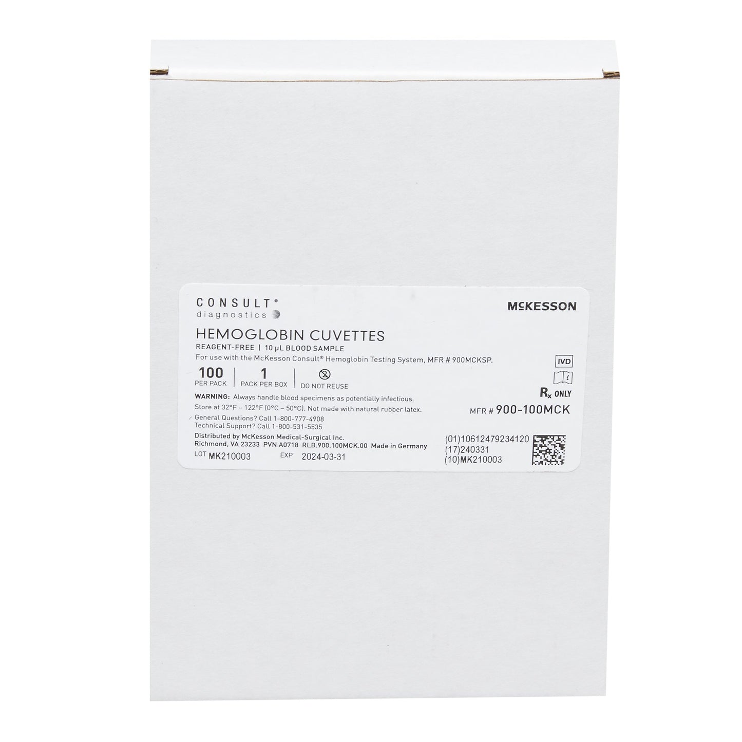 McKesson Consult® Hb Hematology Reagent Microcuvette, Hemoglobin (Hb)
