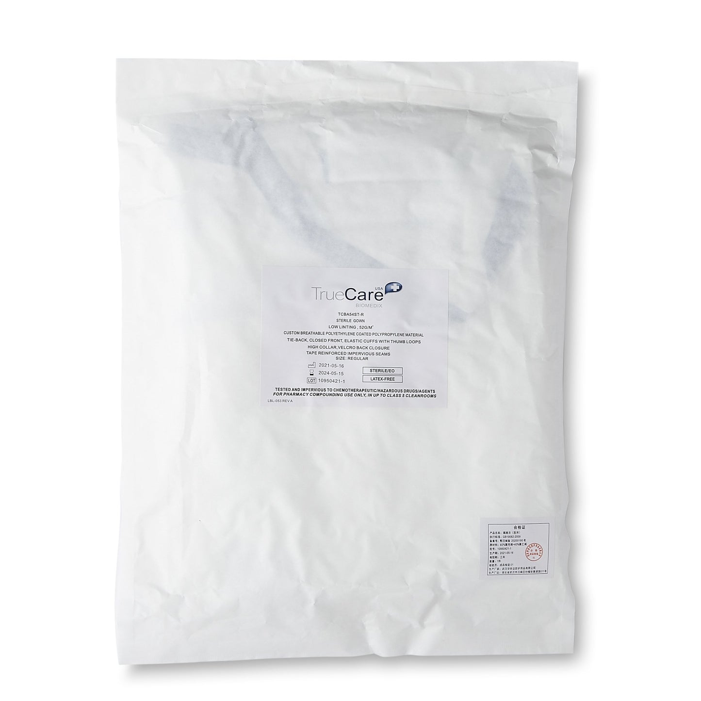 Chemotherapy Procedure Gown One Size Fits Most White Sterile ASTM F739-12 Disposable