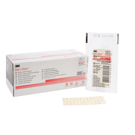 3M R1541 Steri-Strip Skin Closure Strips, 1/4 inch x 3 Reinforced Strip, White
